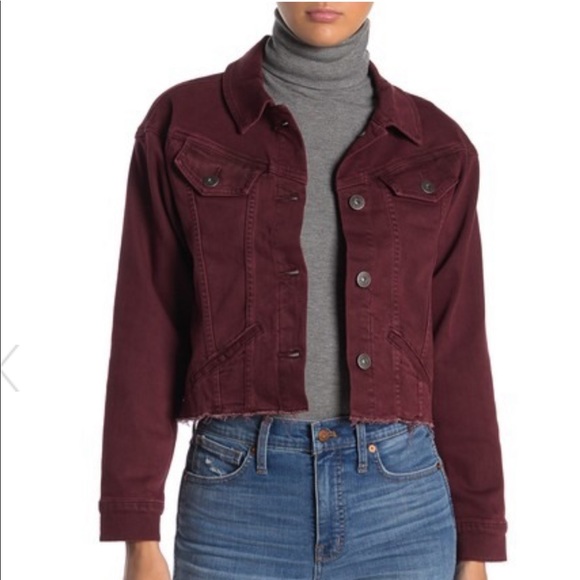 Paige Tori Frayed Hem Denim Jacket 